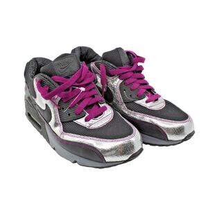B0 Auth NIKE Air Max 90 NIKEID 314266-995 "IHEARTMC" Black Silver Shoes Size 8